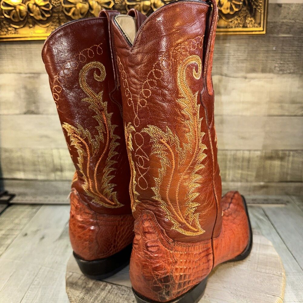 Cuadra Wild West Caiman Belly Cowboy Boots Men’s 8 USA Exotic Leather Mexico - Picture 3 of 16